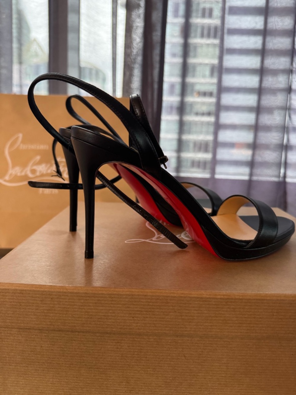 Christian Louboutin Black Loubi Queen 100 sandals